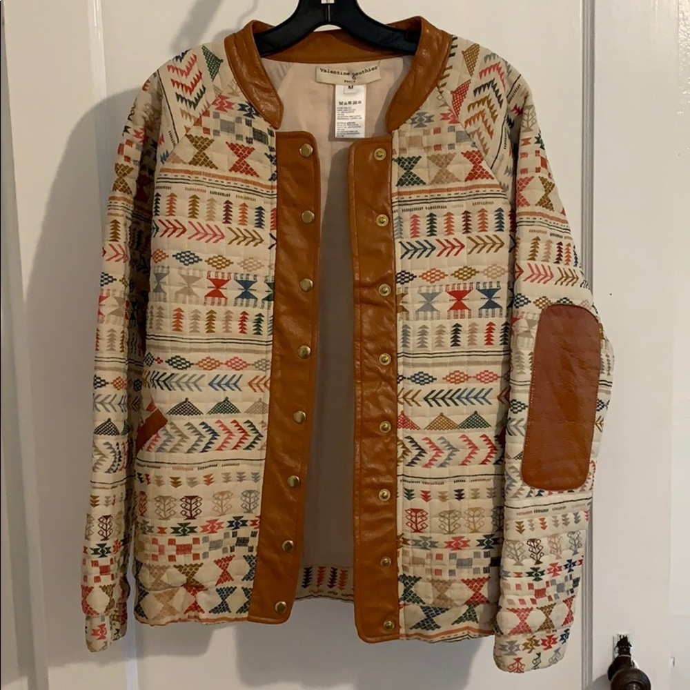 Anthropologie quilted geometric jacket-Size M